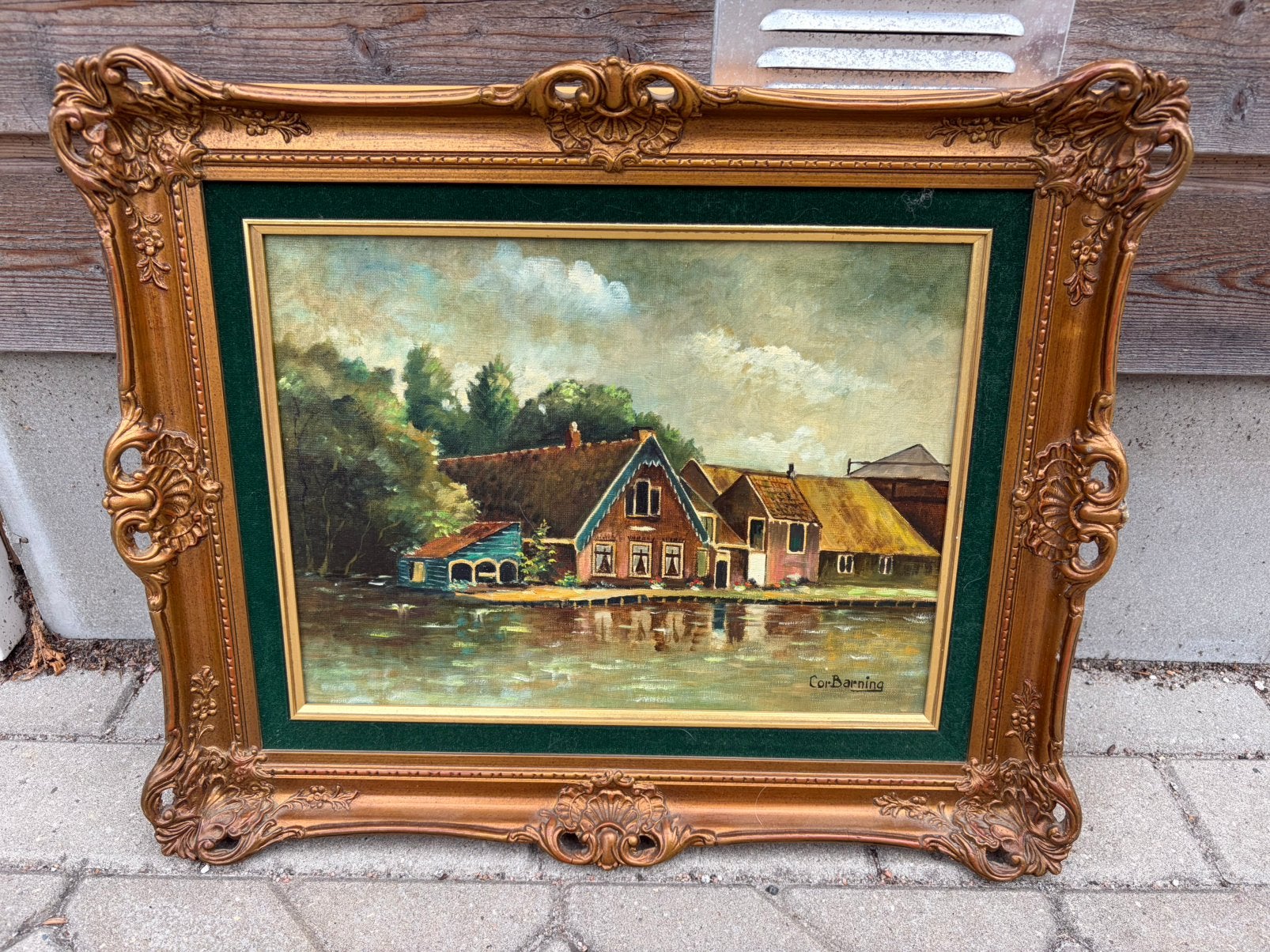 Schilderij van Cor Barning, Ophalen, Oud hollands, Landschap