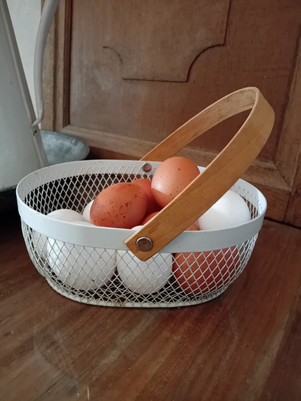 Brocant vintage eiermandje, Huis en Inrichting, Ophalen of Verzenden, Rond, Overige materialen