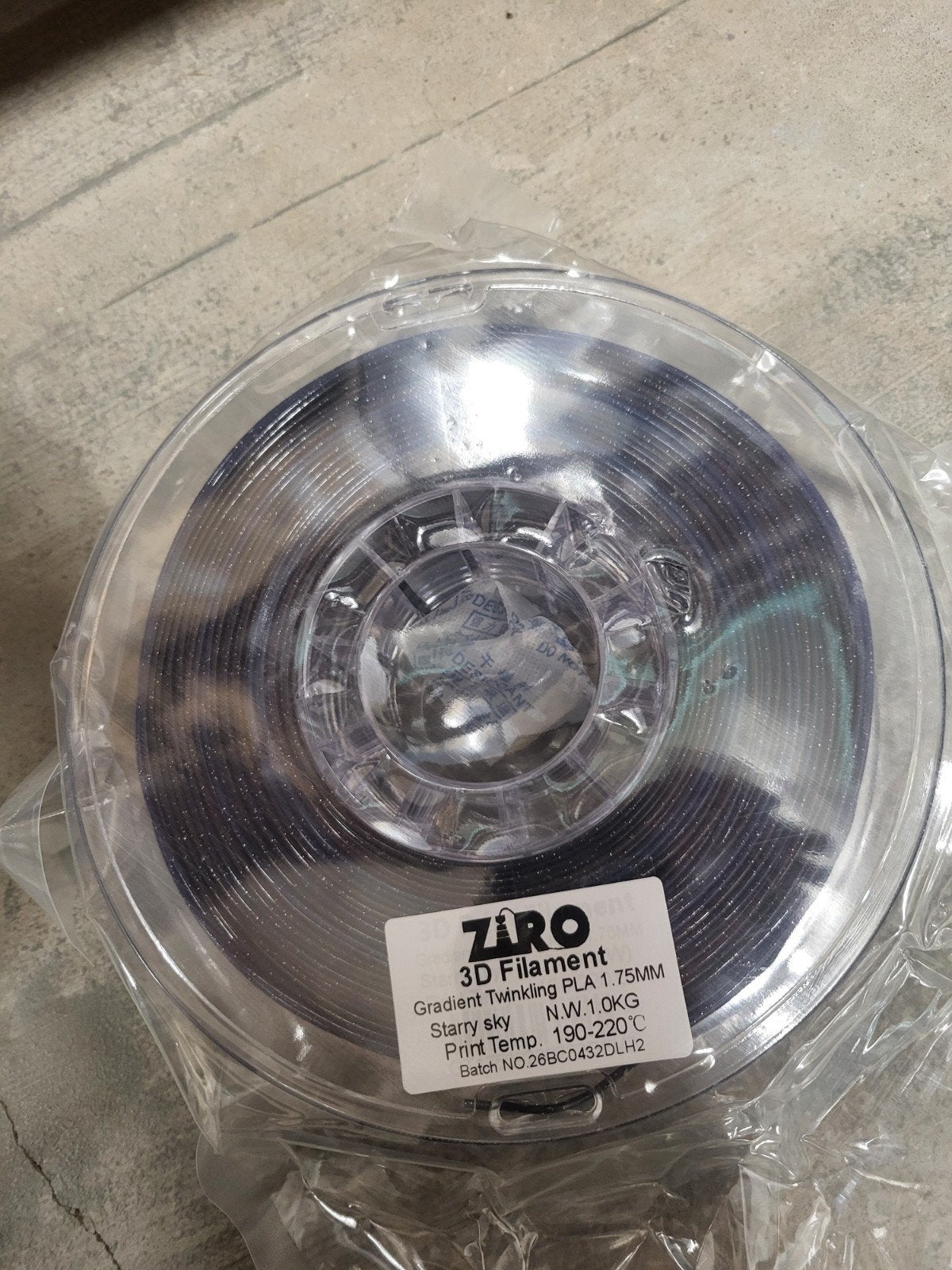 Ziro 3D Filament PLA 1.75mm Starry Sky 1.0KG, Computers en Software, Ophalen of Verzenden, Nieuw, Filamentrollen
