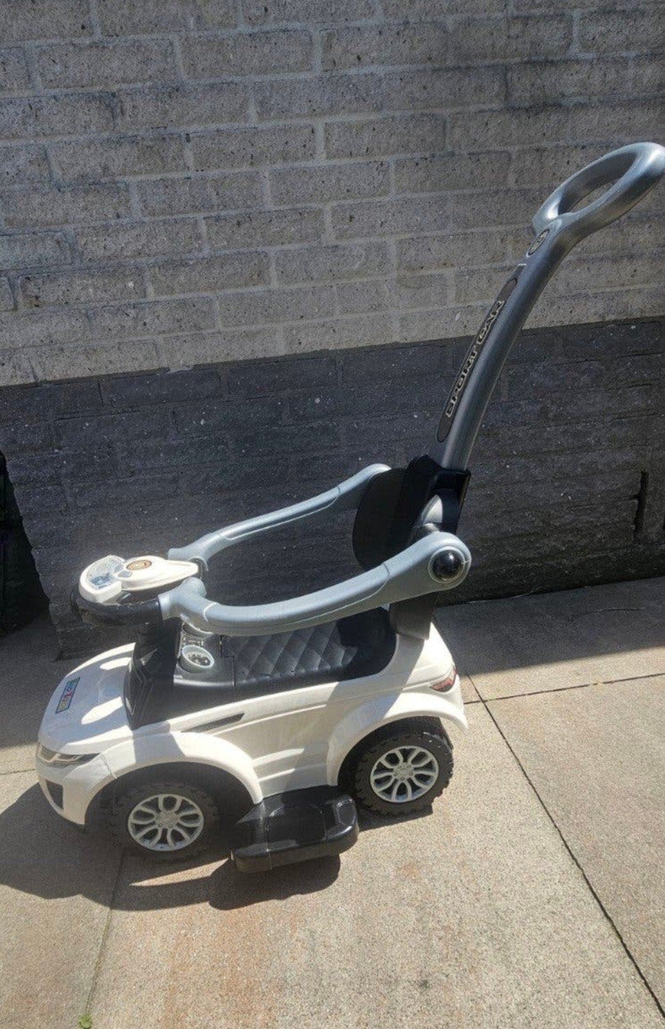 Witte loopauto met duwstang en voetensteun, Kinderen en Baby's, Ophalen, Gebruikt, Loopvoertuig