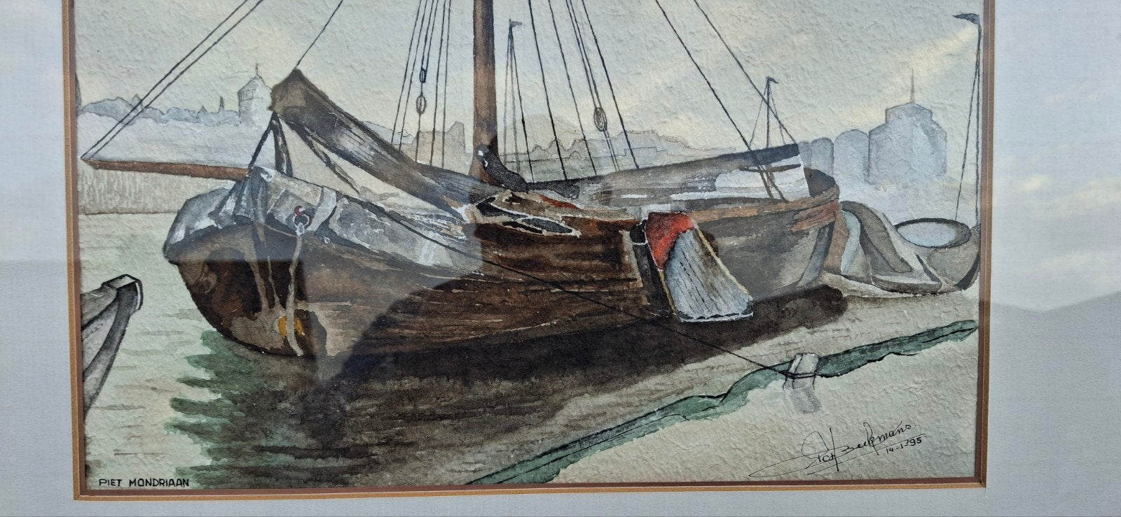 Piet mondriaan aquarel, Ophalen of Verzenden