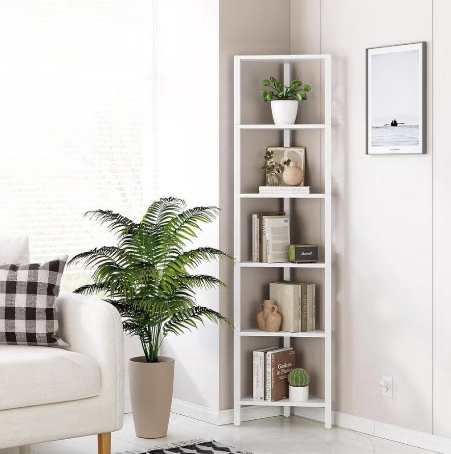 Hoppa! BS05006LBW Hoekkast 6-laags wit van €49 voor €15, ., 100 tot 150 cm, Nieuw, .