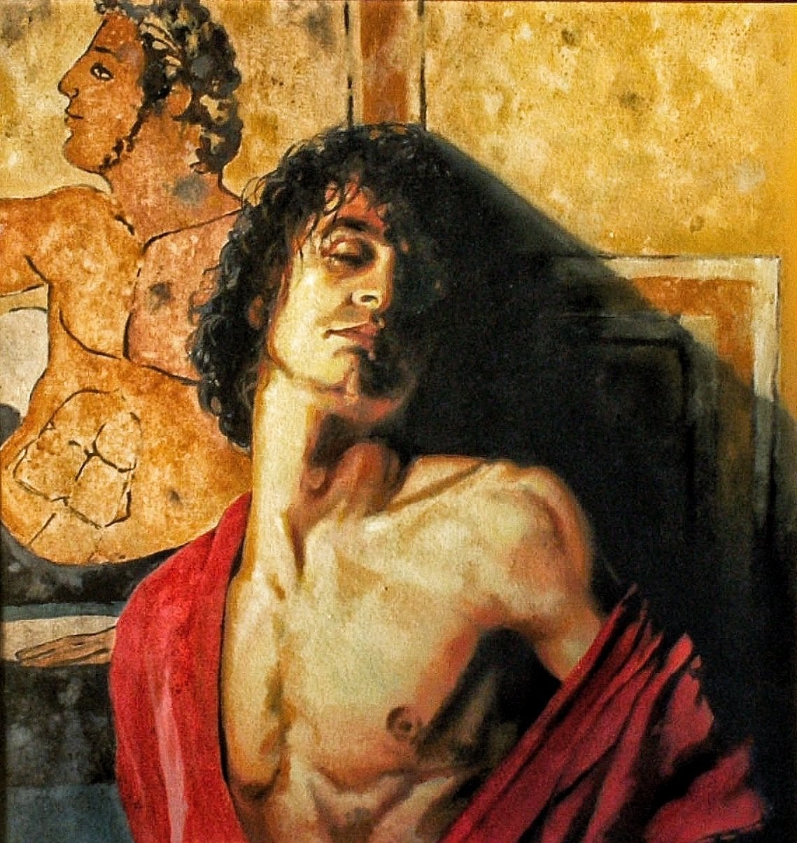 Klassiek Olieverfschilderij: Mannelijk Model, Barokstijl, Ophalen, Doek, Portret of Personen, Olieverf