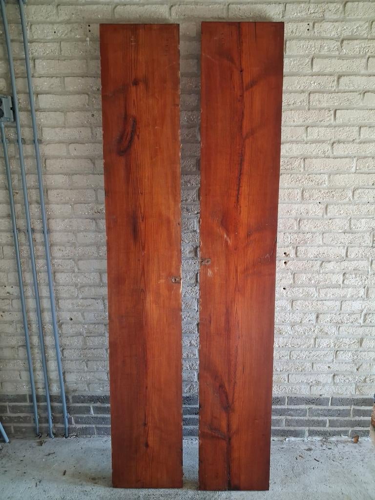 2 antieke brede grenen planken (kwartiersgezaagd), Ophalen, Minder dan 25 mm, Minder dan 200 cm, Plank