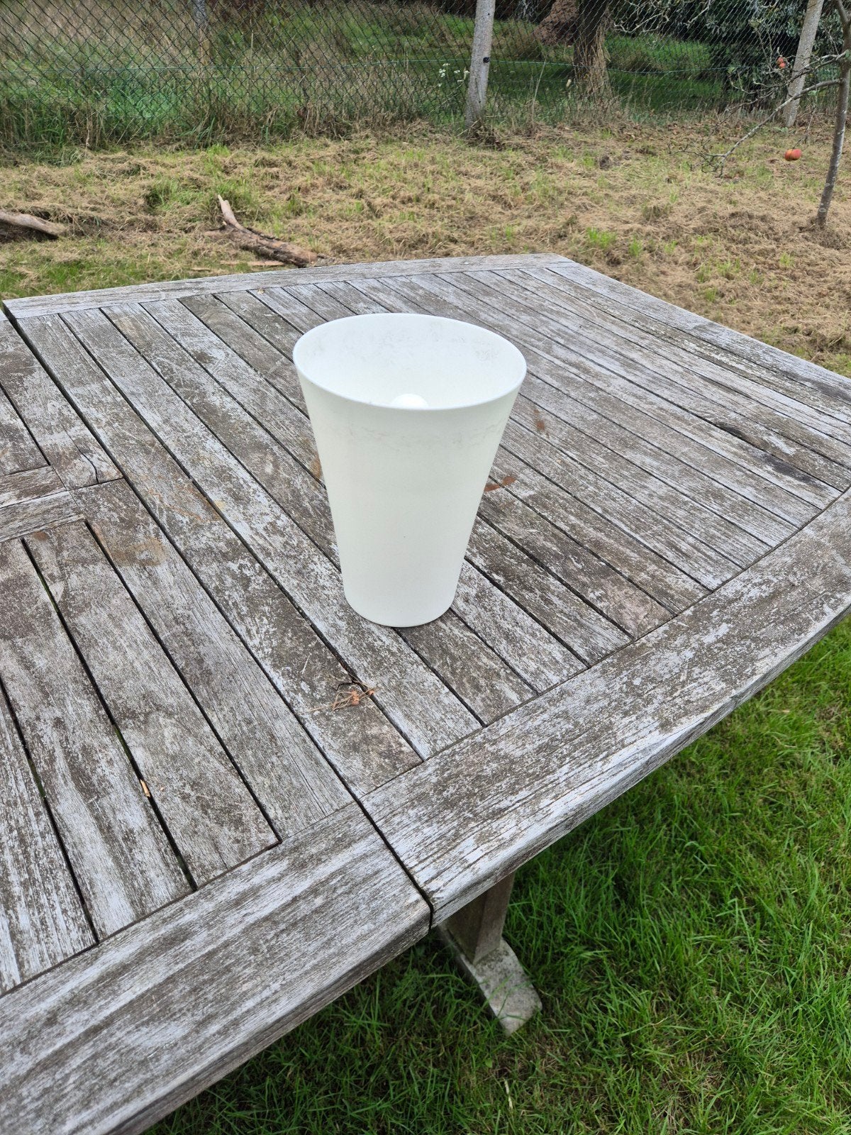 vintage bloemvaas, Tuin en Terras, Ophalen of Verzenden, Rond, Hout, Minder dan 30 cm
