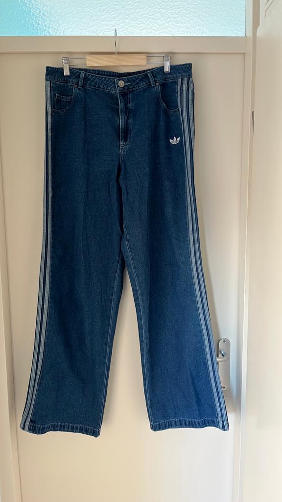 Adidas denim Firebird, Ophalen, Zo goed als nieuw, Blauw, Overige jeansmaten