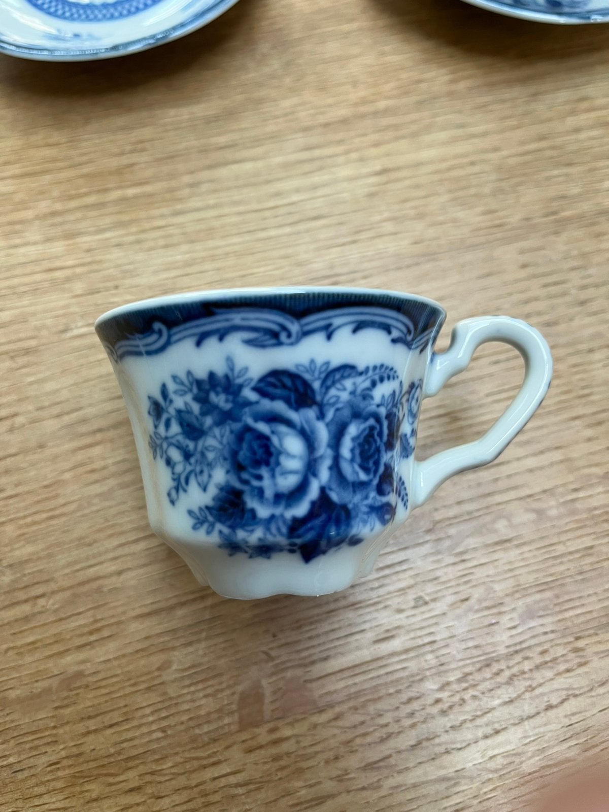 Antiek servies, blue rose, servies, Ophalen of Verzenden