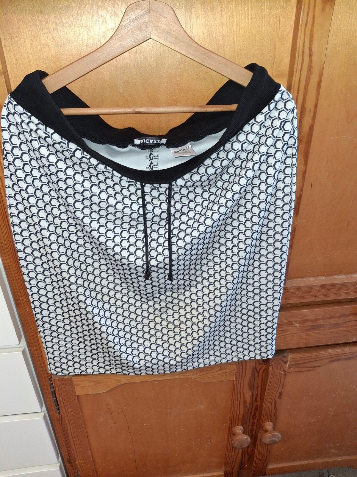 Maicazz Ophelia Rok - Zwart/Wit Hexagon Patroon XXL, Zwart, Maat 42/44 (L), Ophalen of Verzenden, Knielengte