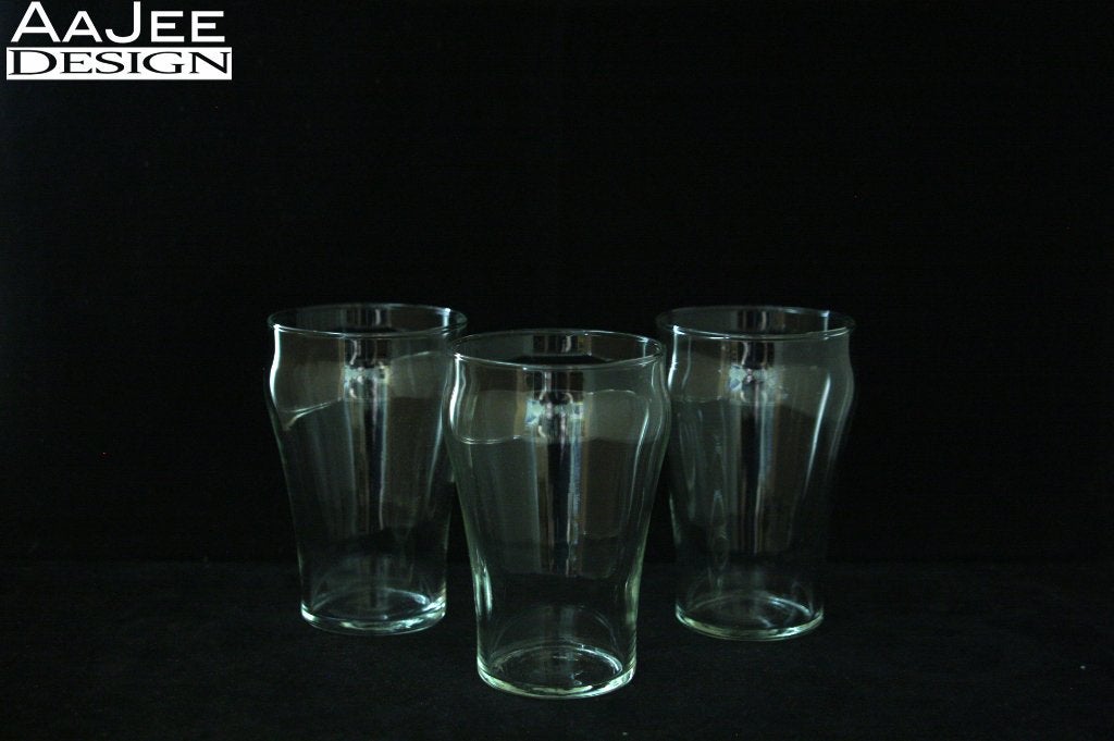 3 Dunne bodem glazen - Cola- of frisdrankglazen, Ophalen of Verzenden, Zo goed als nieuw, Frisdrankglas