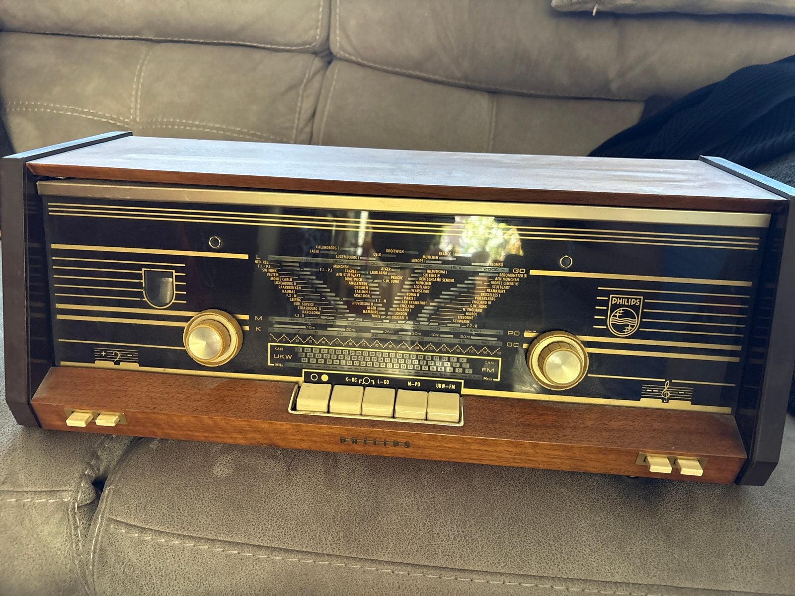 Vintage Philips buizenradio - Werkende staat, Ophalen, Gebruikt, Radio
