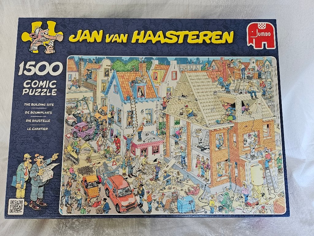 jan van Haasteren puzzel:  De bouwplaats, Ophalen of Verzenden, 500 t/m 1500 stukjes, Zo goed als nieuw, Legpuzzel