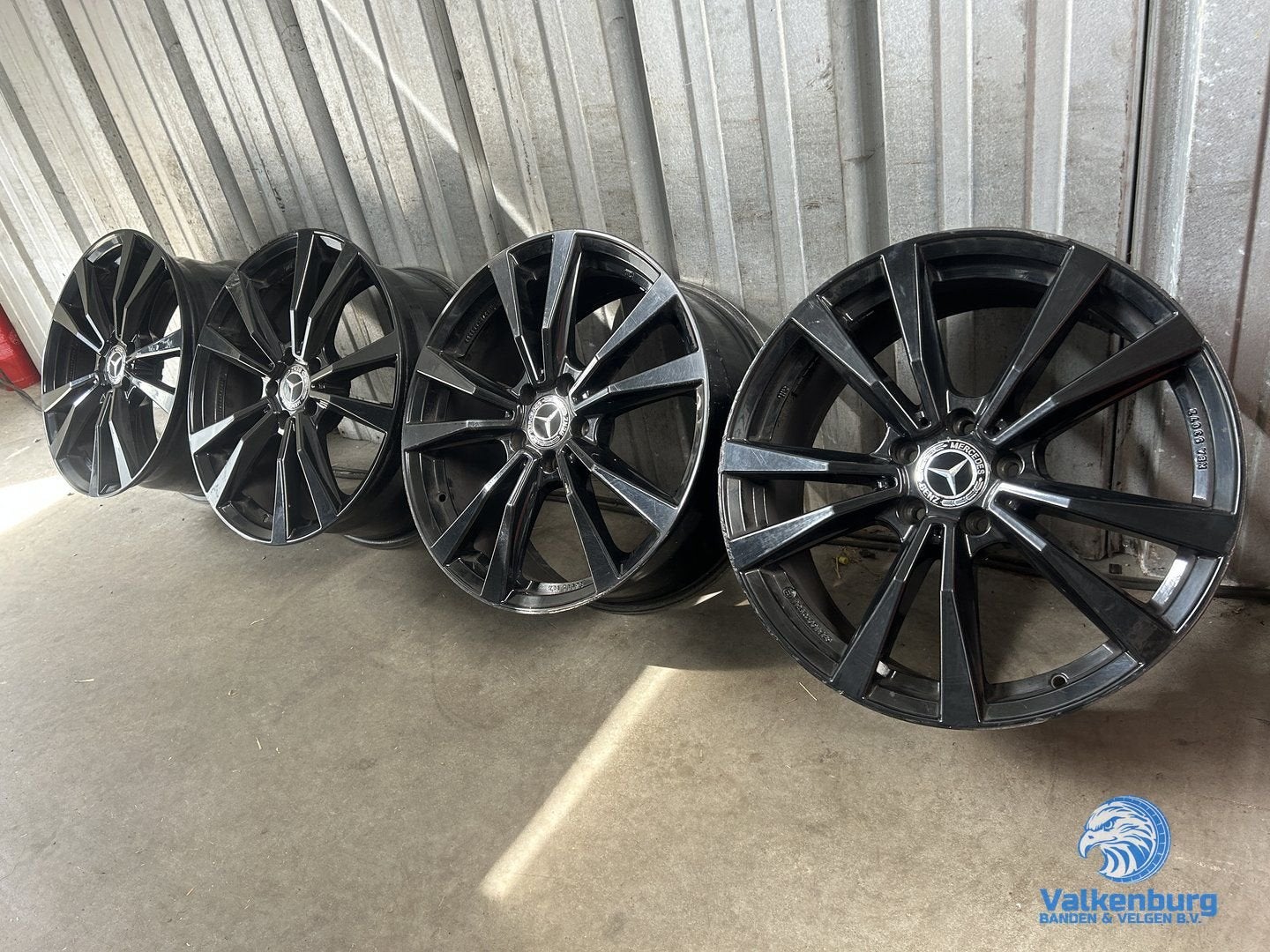 Mercedes 19 inch zwarte velgen 5x112, 19 inch, Gebruikt, Velg(en), -