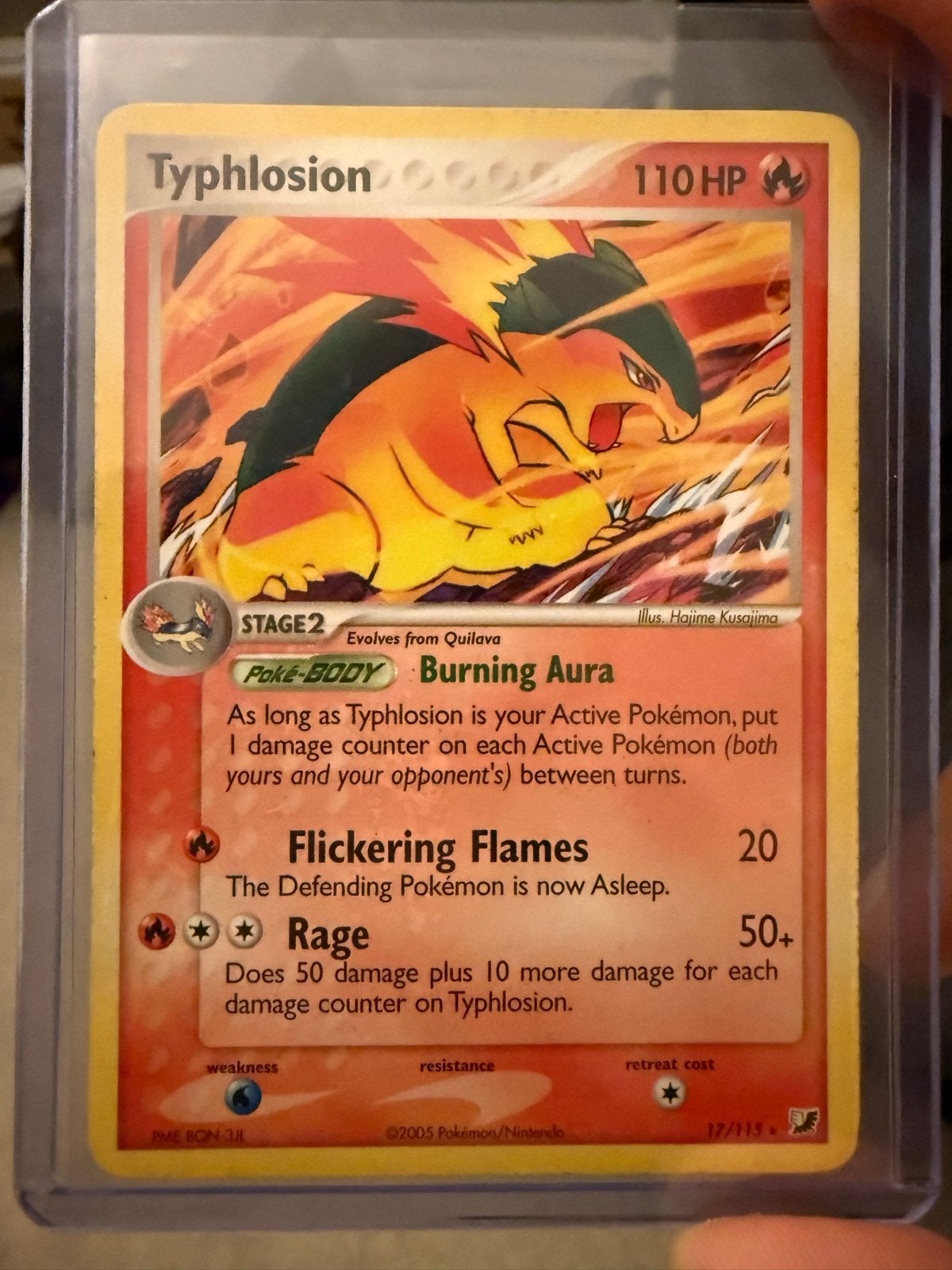 Pokemon kaart Typhlosion (UF 17) EX Unseen Forces, Ophalen of Verzenden, Gebruikt, Losse kaart