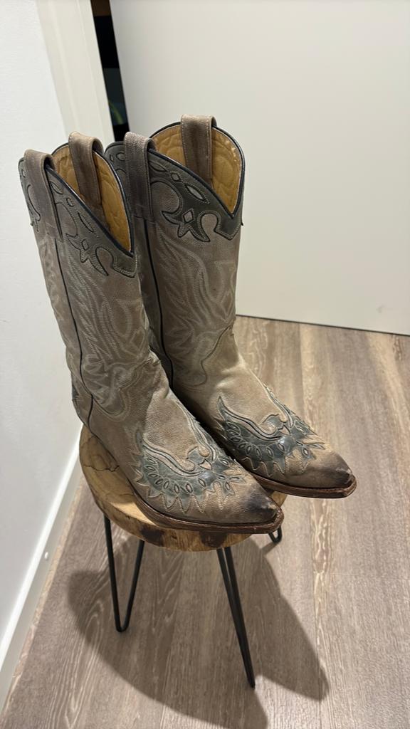 Sendra boots cowboylaarzen maat 41 beige/groen incl verz, Ophalen of Verzenden, Zo goed als nieuw, Beige