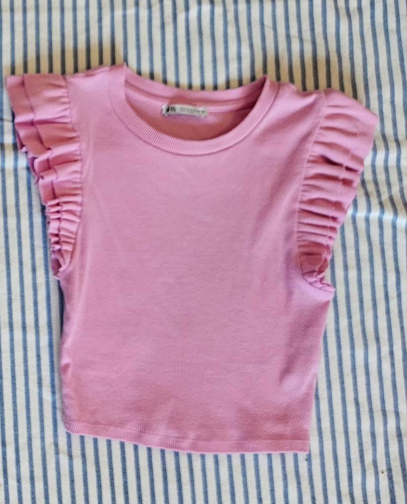 Zara top met ruffle mouwen - maat S, Zara, Ophalen of Verzenden, Zo goed als nieuw, Roze