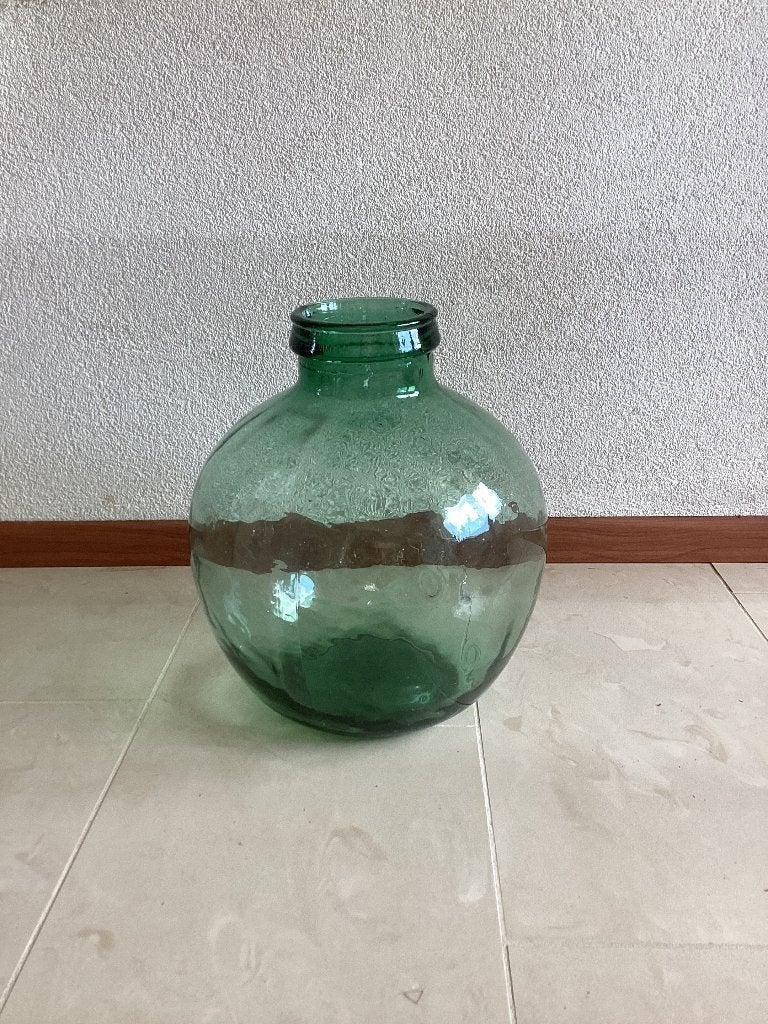 Grote glazen vaas, Huis en Inrichting, Woonaccessoires | Vazen, Ophalen, 35 cm, Groen, Glas