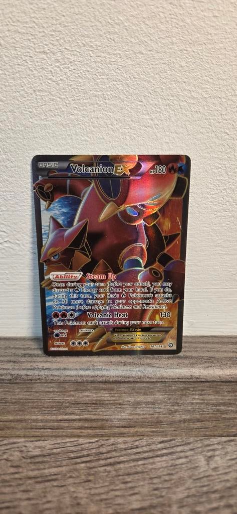 Volcanion EX Pokémon Kaart - Full Art Holo, Ophalen, Zo goed als nieuw, Losse kaart, Foil