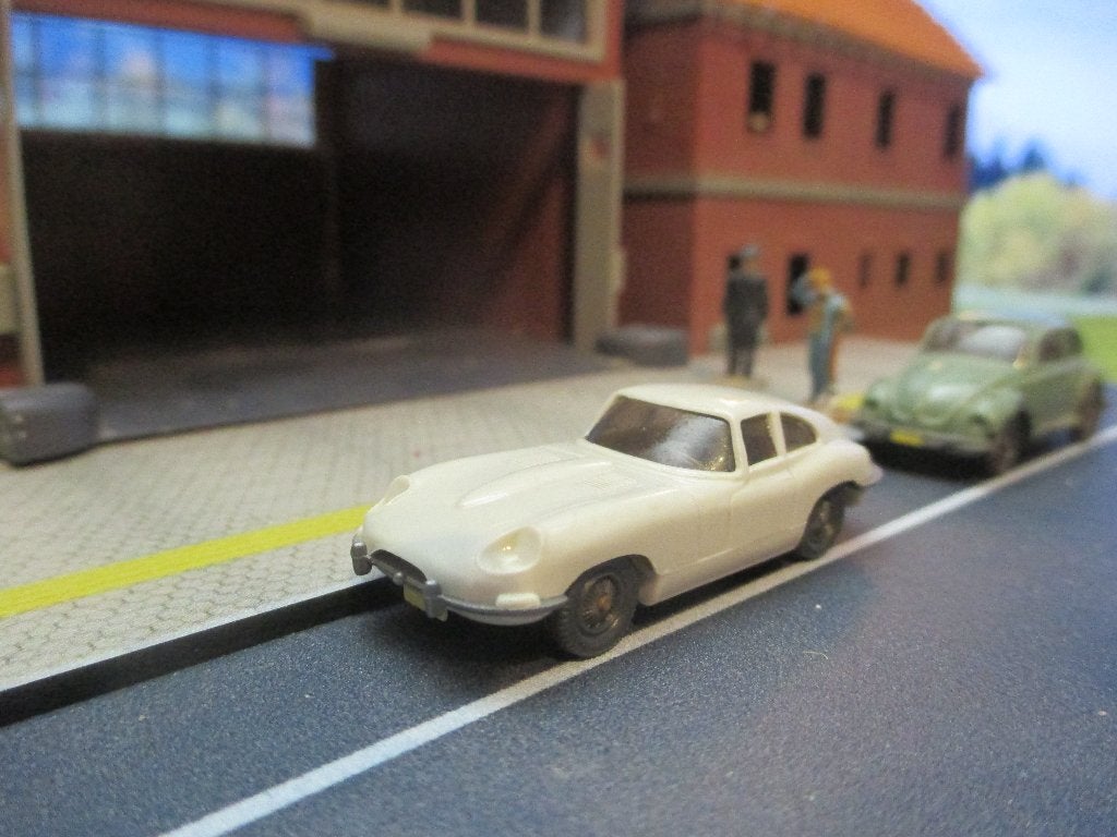 1961 Jaguar XK-E / E-Type grauweiss voor Fleischmann wagon, Ophalen of Verzenden, Zo goed als nieuw, Auto, Overige merken