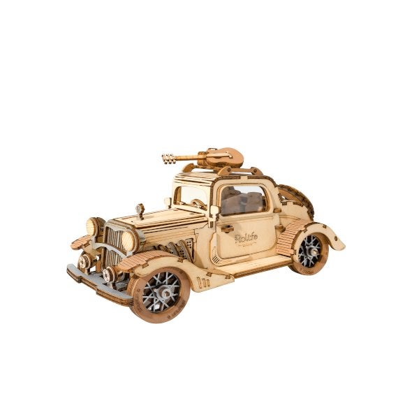 Robotime Vintage Car TG504 Bouwpakket Nieuw, Hobby en Vrije tijd, Knutselen, ROKR, Gebouwen, Nieuw, Meerkleurig