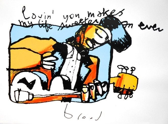 Herman Brood - "Loving you", Antiek en Kunst, Gesigneerd, Verzenden, Zeefdruk