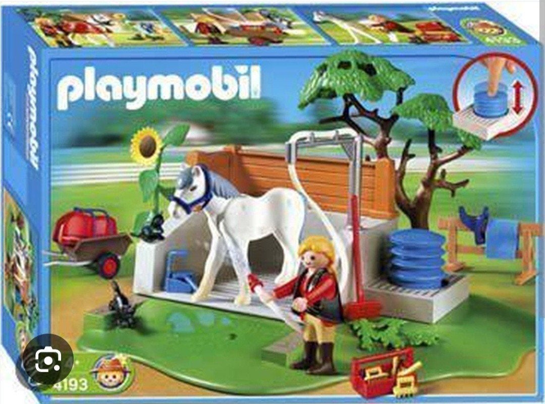 Playmobil Paardenwasplaats met paard en figuur, Gebruikt, Complete set, Overige typen, Ophalen of Verzenden