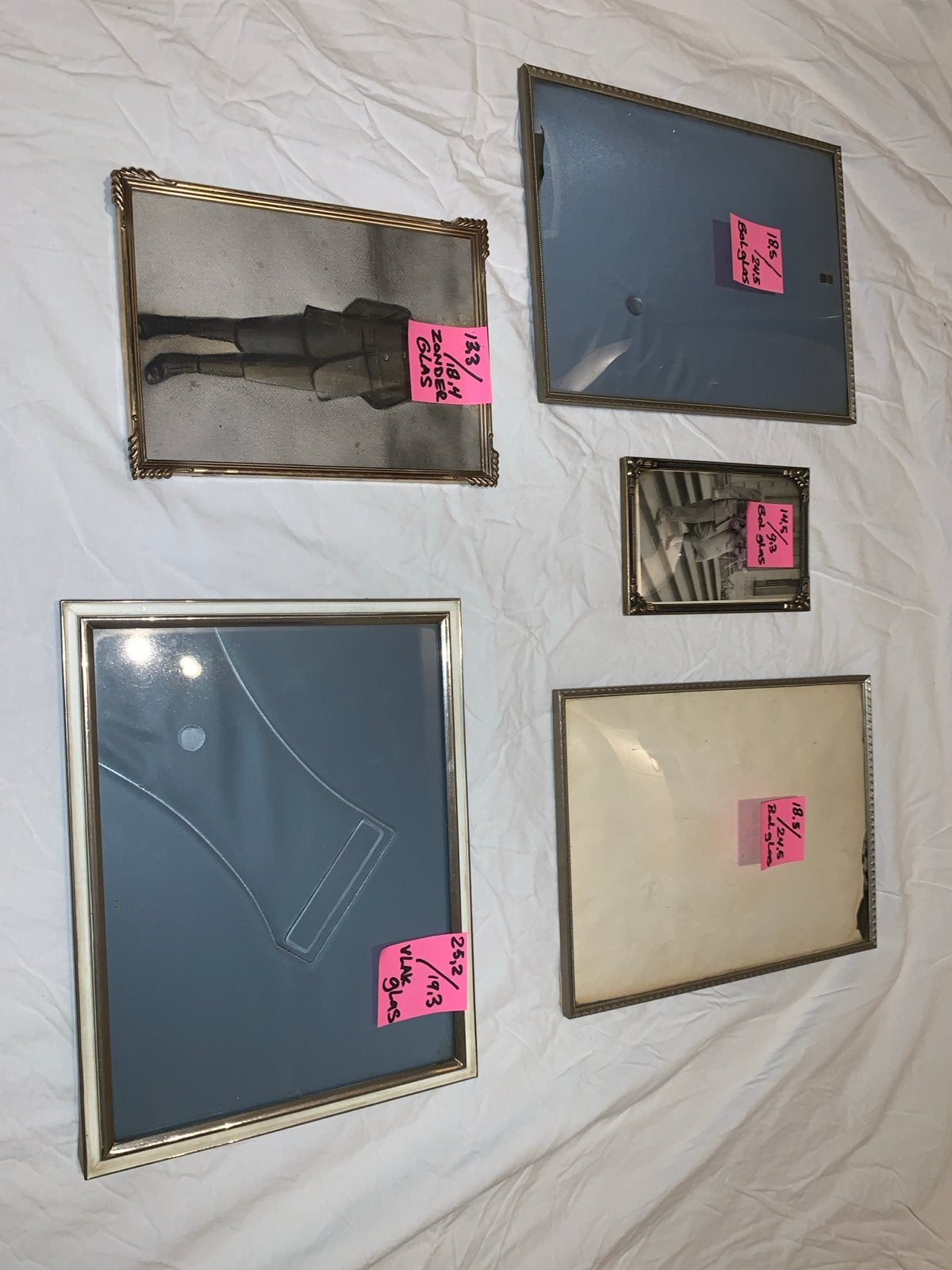 5 Antieke Zilveren Fotolijstjes met Bol Glas, Audio, Tv en Foto, Fotografie | Fotolijsten, Gebruikt, Zilver, Met glas, Standaard fotolijst