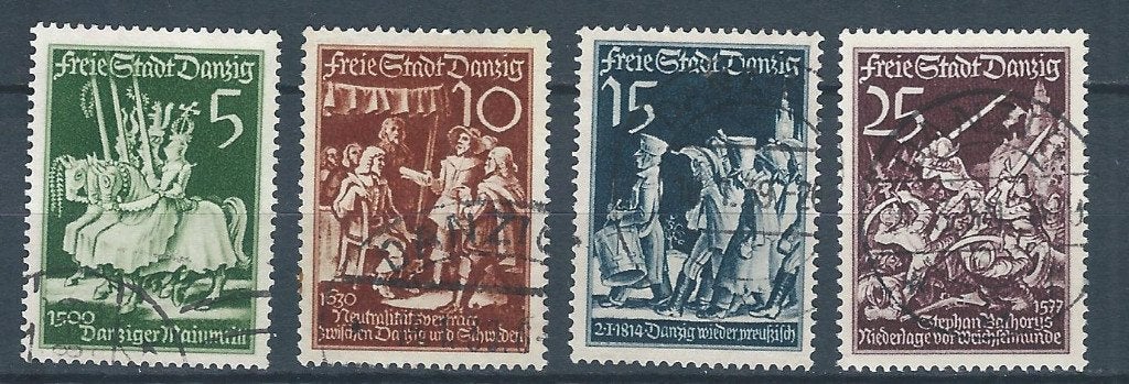 C850 – Duitsland - Danzig – MiNr 302-305 (gestempeld), Ophalen of Verzenden, Duitse Keizerrijk, Gestempeld