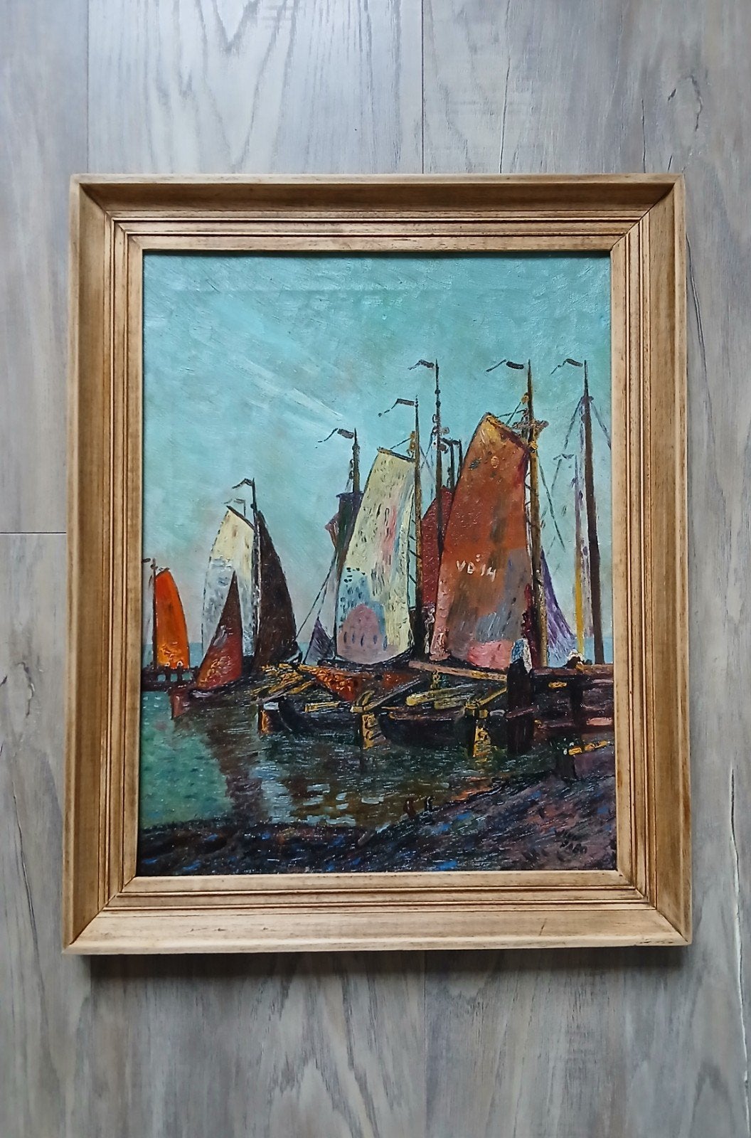 Schilderij # Haven van Volendam VD-14, Ophalen of Verzenden