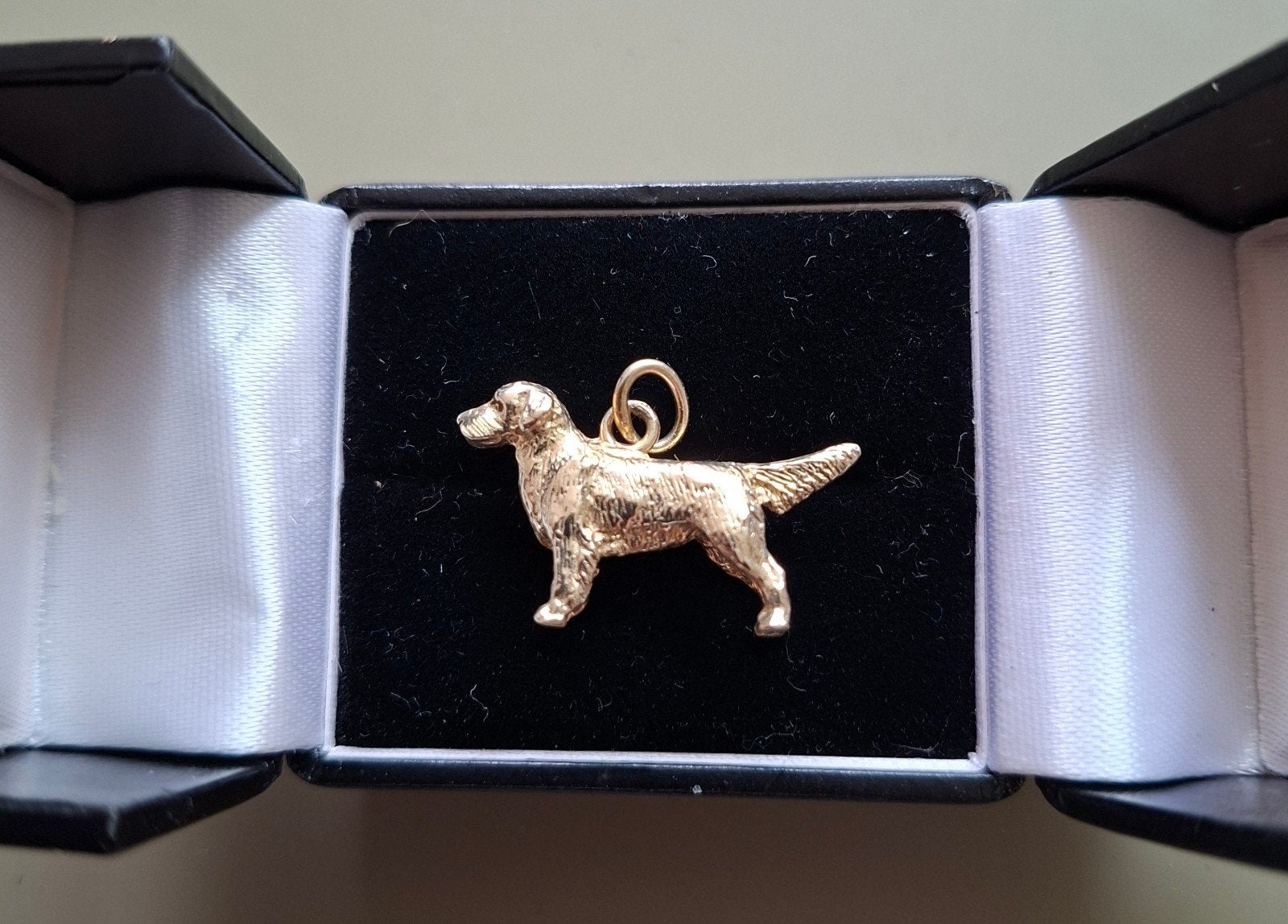 verguld Golden Retriever kettinghanger, Overige kleuren, Ophalen of Verzenden, Zo goed als nieuw, Goud