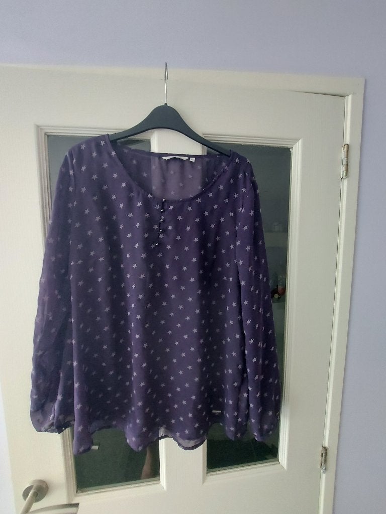 paarse Tom Tailor blouse xl, Kleding | Dames, Ophalen, Zo goed als nieuw, Maat 42/44 (L), Paars