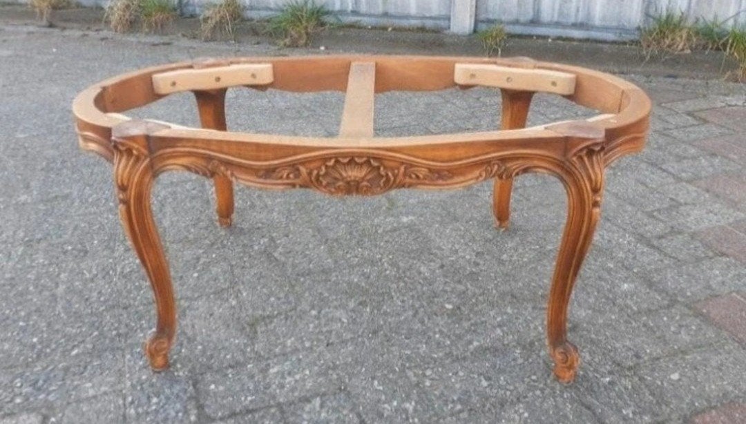 Oude houten salontafel in Franse stijl, Ophalen of Verzenden