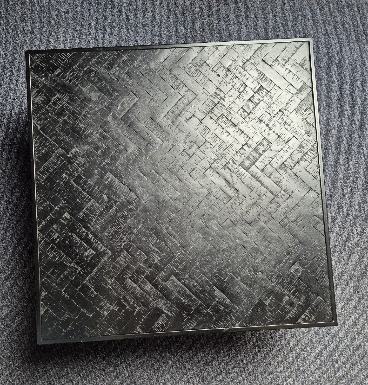 Vierkante salontafel van teakhout - Dimehouse 80x80cm, Ophalen, 50 tot 100 cm, 50 tot 100 cm, Zo goed als nieuw