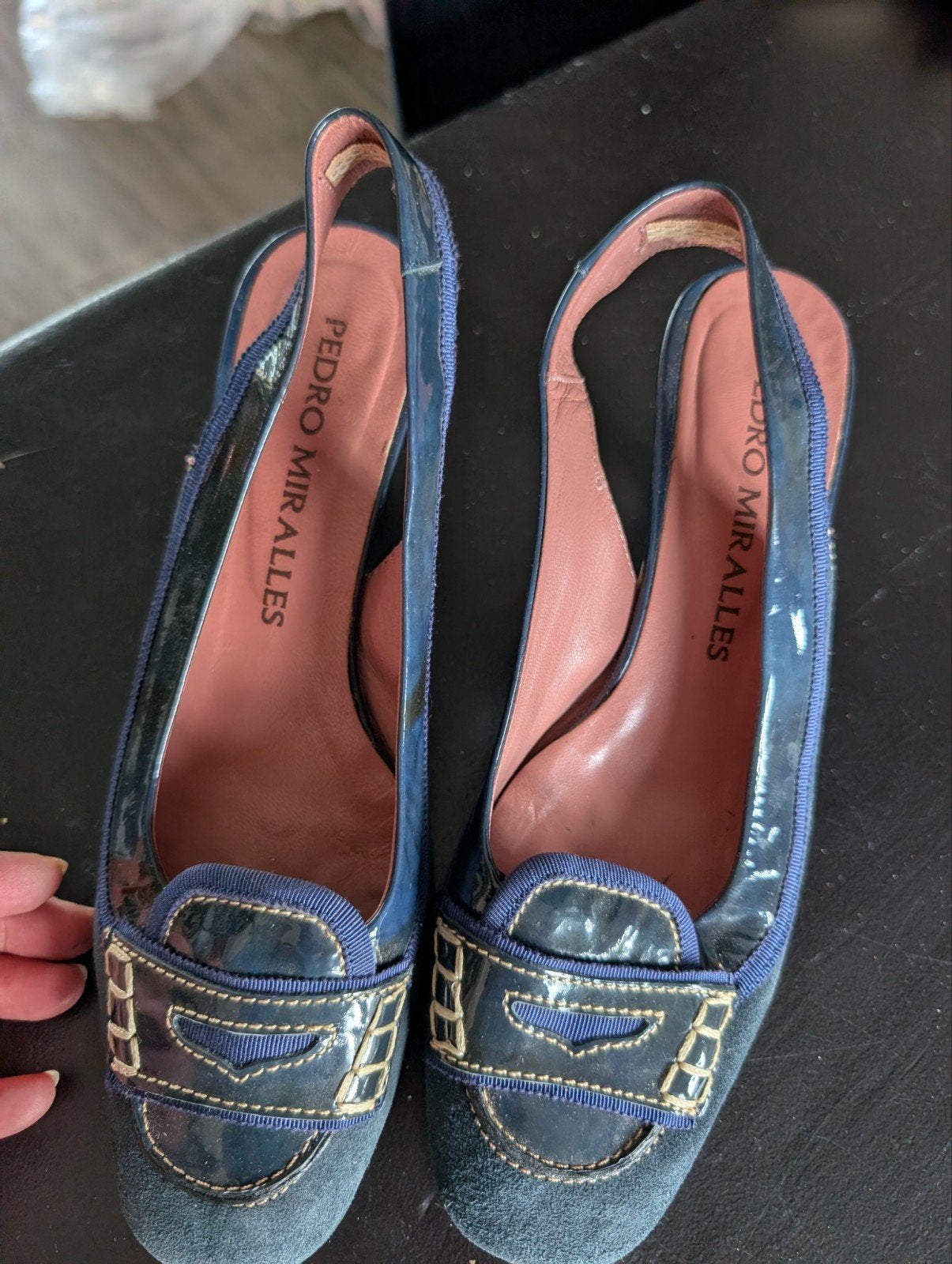 Pedro Miralles Slingback Pumps Maat 40, Pedro Miralles, Blauw, Ophalen of Verzenden, Zo goed als nieuw