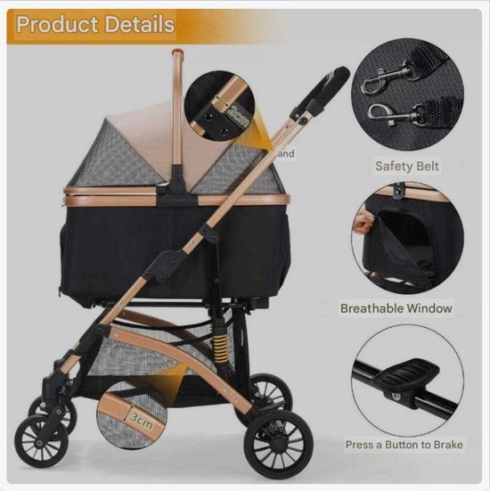 Hondenbuggy – Dierenwagen – Huisdierwagen – Draagtas, Corvance B.V., Verzenden, Nieuw, Corvancebol@gmail.com