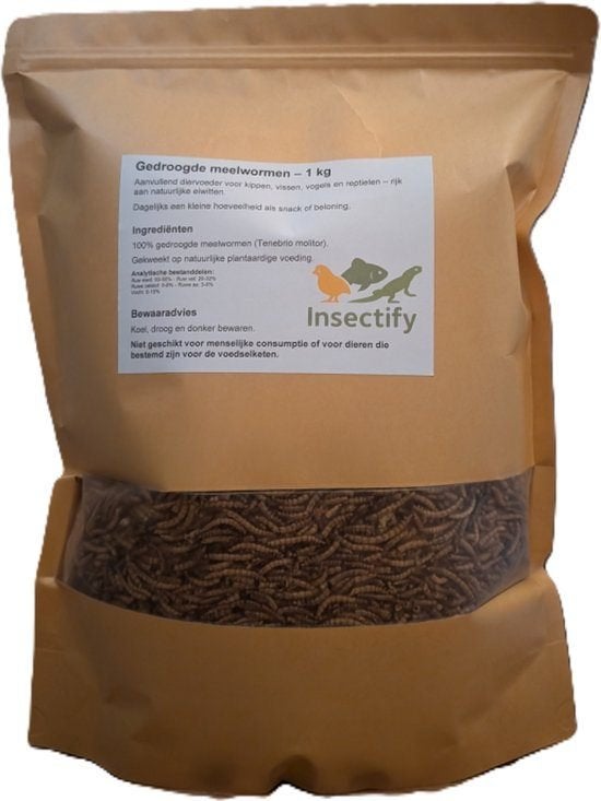 Gedroogde Meelwormen 1 kg – Kippenvoer & Tuinvogels, Ophalen of Verzenden, Pluimvee