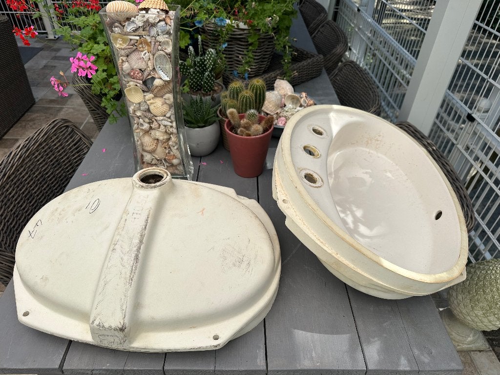 Twee lavabo, Ophalen, Gebruikt, 50 tot 100 cm, Minder dan 100 cm