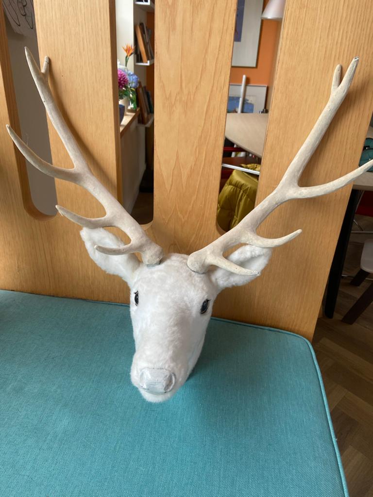Witte Hertenkop Wanddecoratie - Faux Taxidermy, Ophalen, Gebruikt, Wandhanger, Klassiek