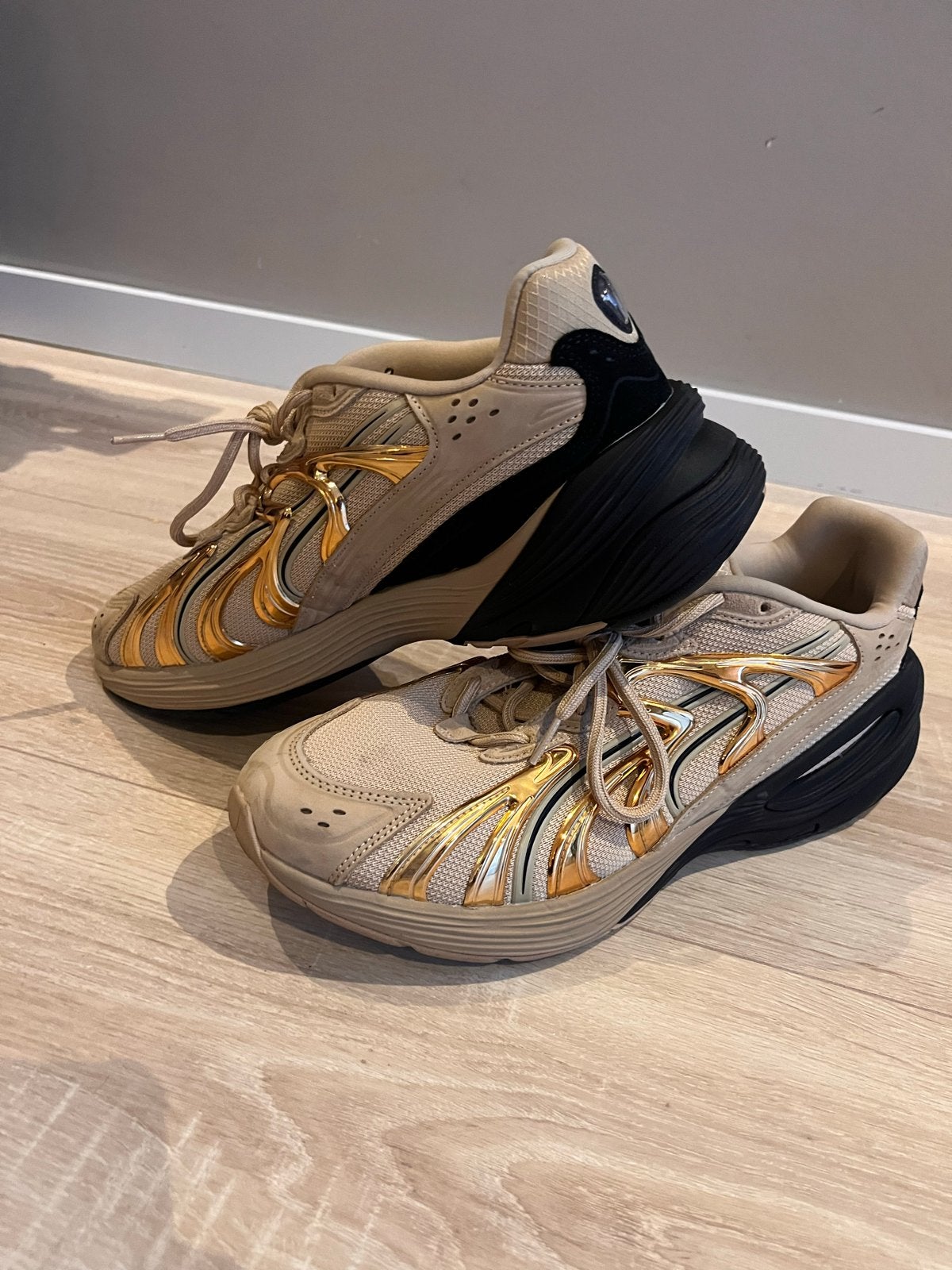 Puma x Inverse Rapid RS-Connect sneakers - Beige/Goud, Beige, Ophalen of Verzenden, Sneakers of Gympen, Zo goed als nieuw