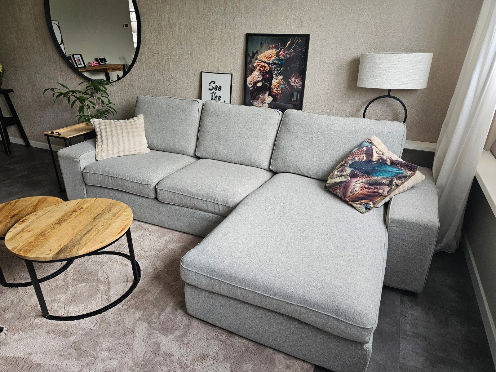 Z.g.a.n. Kivik 2-zitsbank met lounge Tibbleby grijs, Ophalen, 250 tot 300 cm, Modern, Scandinavisch, Driepersoons
