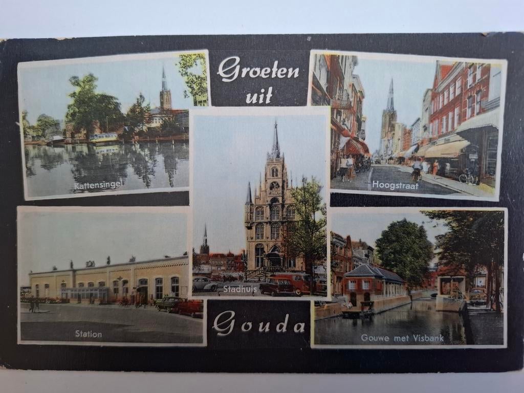 Ansichtkaart Gouda - Meeluisteren - GDA 11 - 1959, Ophalen of Verzenden, 1940 tot 1960, Zuid-Holland