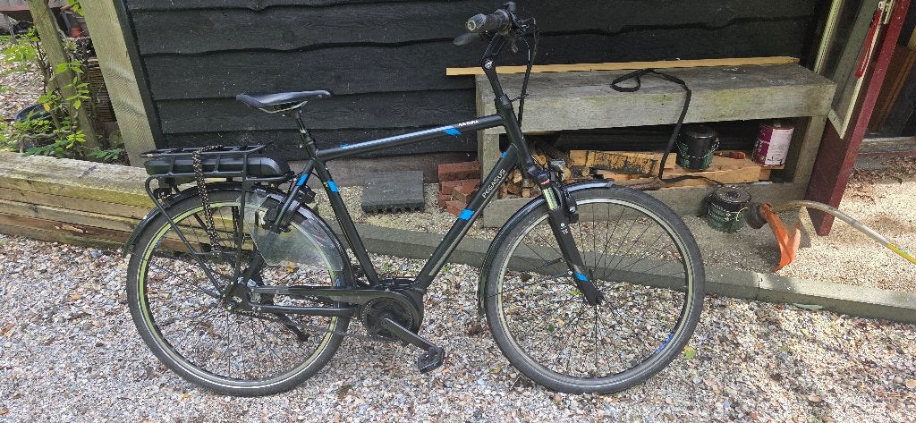 Erg fijne heren electrische fiets, Gebruikt, 59 cm of meer, 50 km per accu of meer, Ophalen