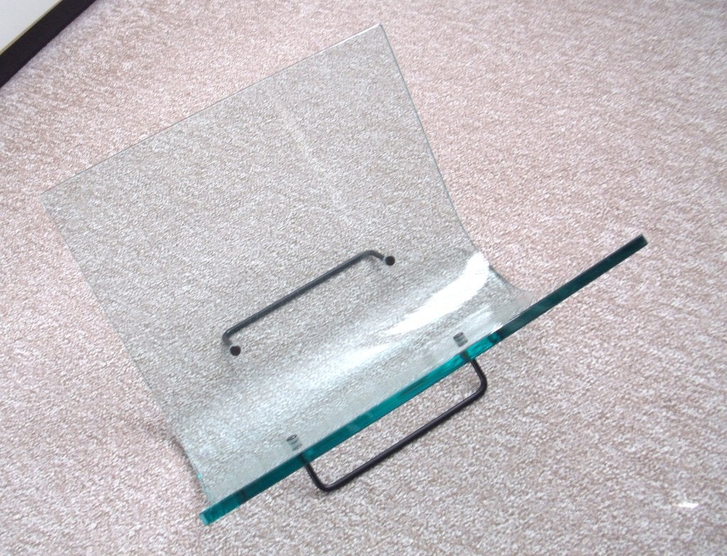 Lectuur rek FIAM - gebogen glas - design jaren 80, Ophalen