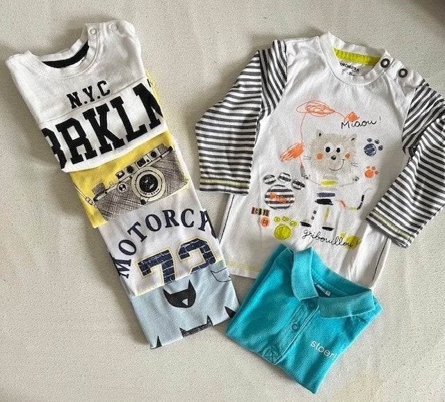 6 T shirtjes maat 80, nieuw en zgan (N11), Kinderen en Baby's, Babykleding | Baby-kledingpakketten, Ophalen of Verzenden, Zo goed als nieuw