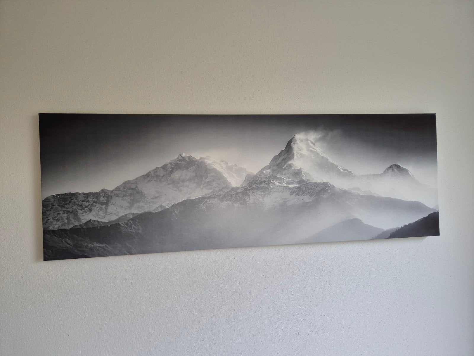 Fotoprint berglandschap zwart wit 150x50 cm, Ophalen, 125 cm of meer, 5 – 50, Print