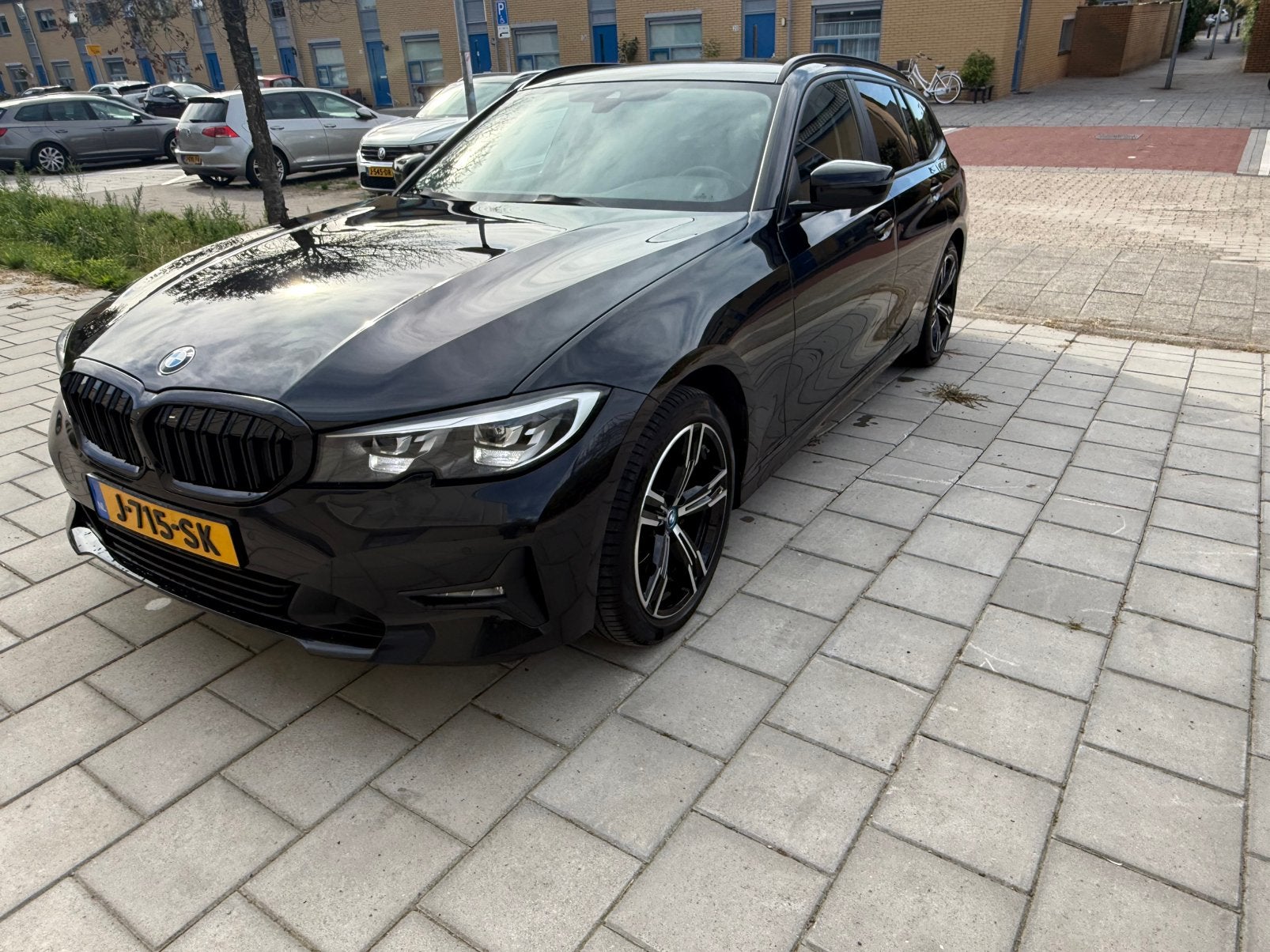 ✅BMW 3-Serie 318d 150pk Aut 2020 Zwart NAP, Auto's, Automaat, Achterwielaandrijving, 4 cilinders, Zwart