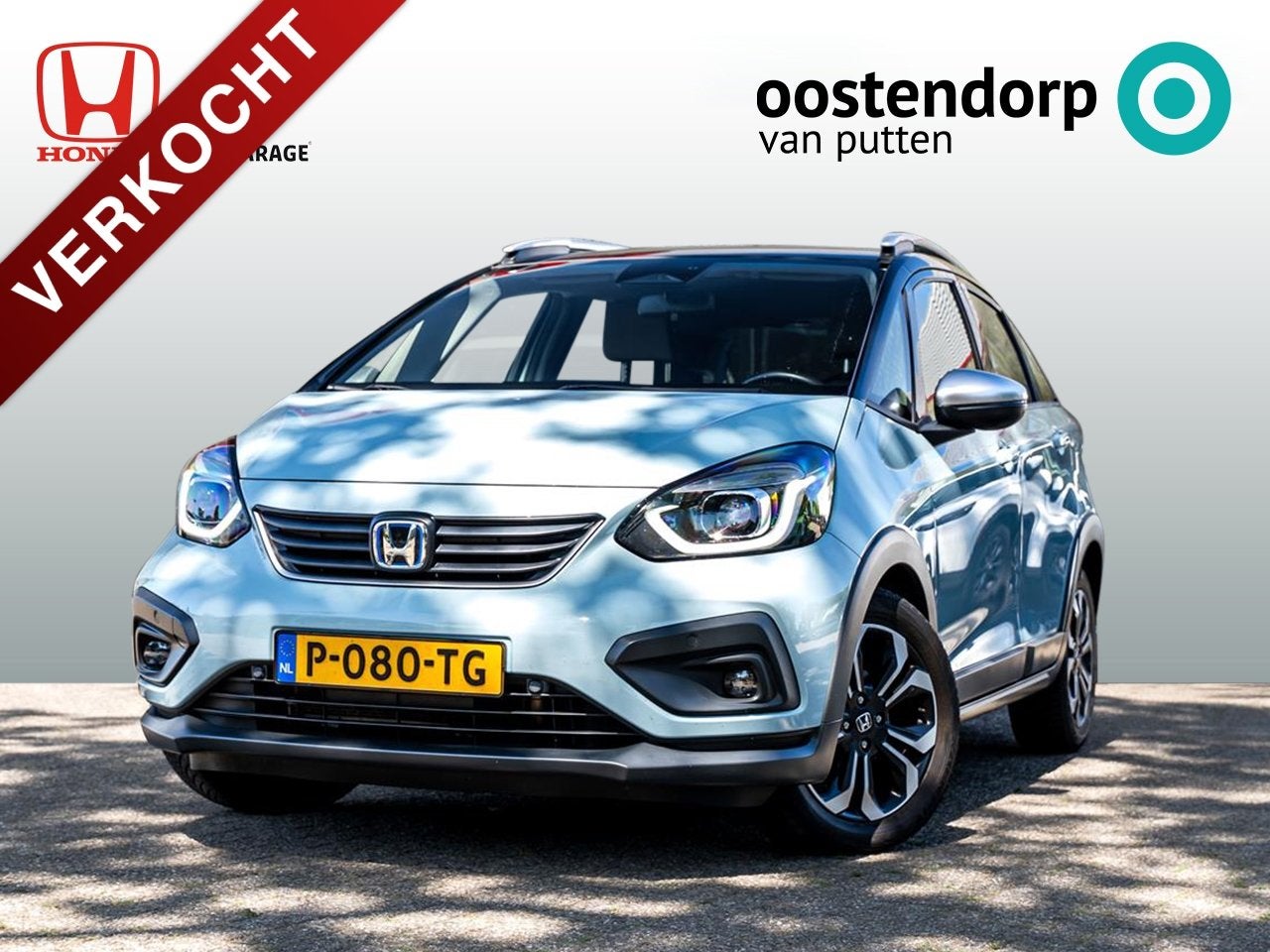 HONDA Jazz 1.5 Full Hybrid Crosstar Automaat | Bi-Tone Surf, Auto's, Stof, 4 cilinders, Blauw, 98 pk
