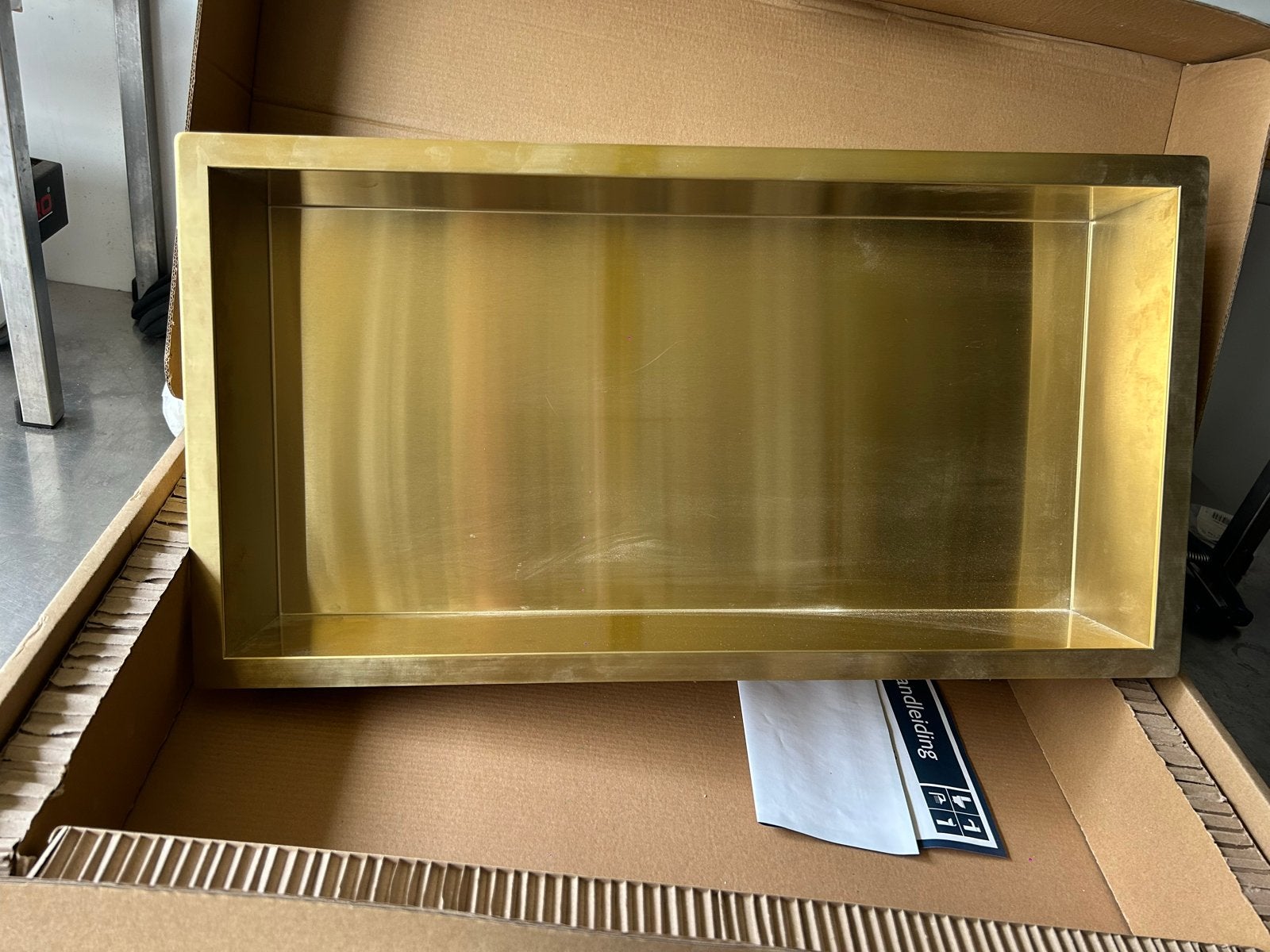 4x Wiesbaden Demis Inbouwnis 60x30x10cm Geborsteld Messing, Ophalen of Verzenden, Nieuw, Rvs, Douche
