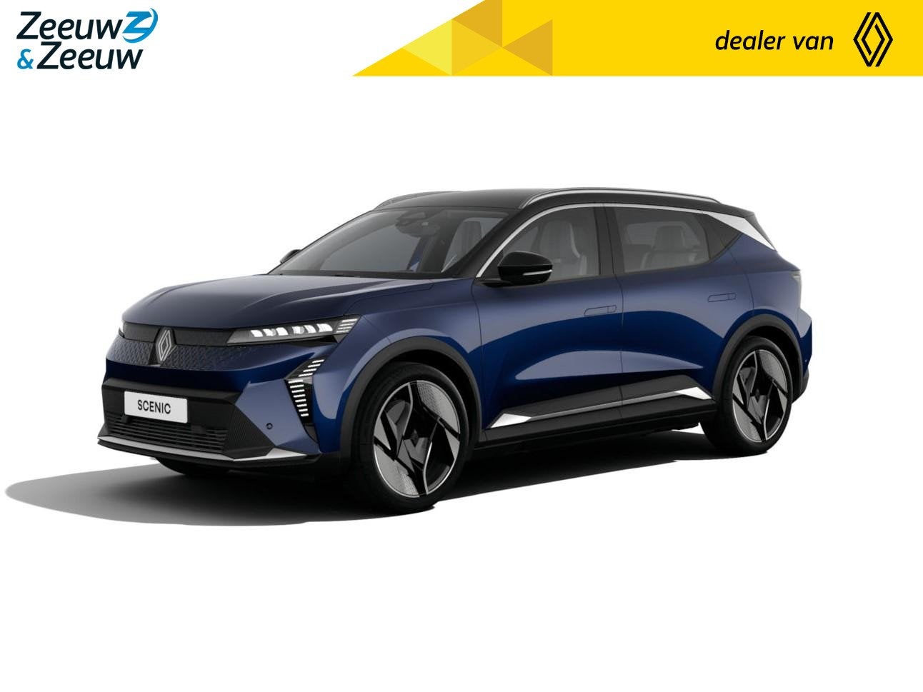 Renault Scenic E-Tech EV87 long range iconic Nu uit voorraad, Auto's, 12 maanden, Zwart, Blauw, 218 pk