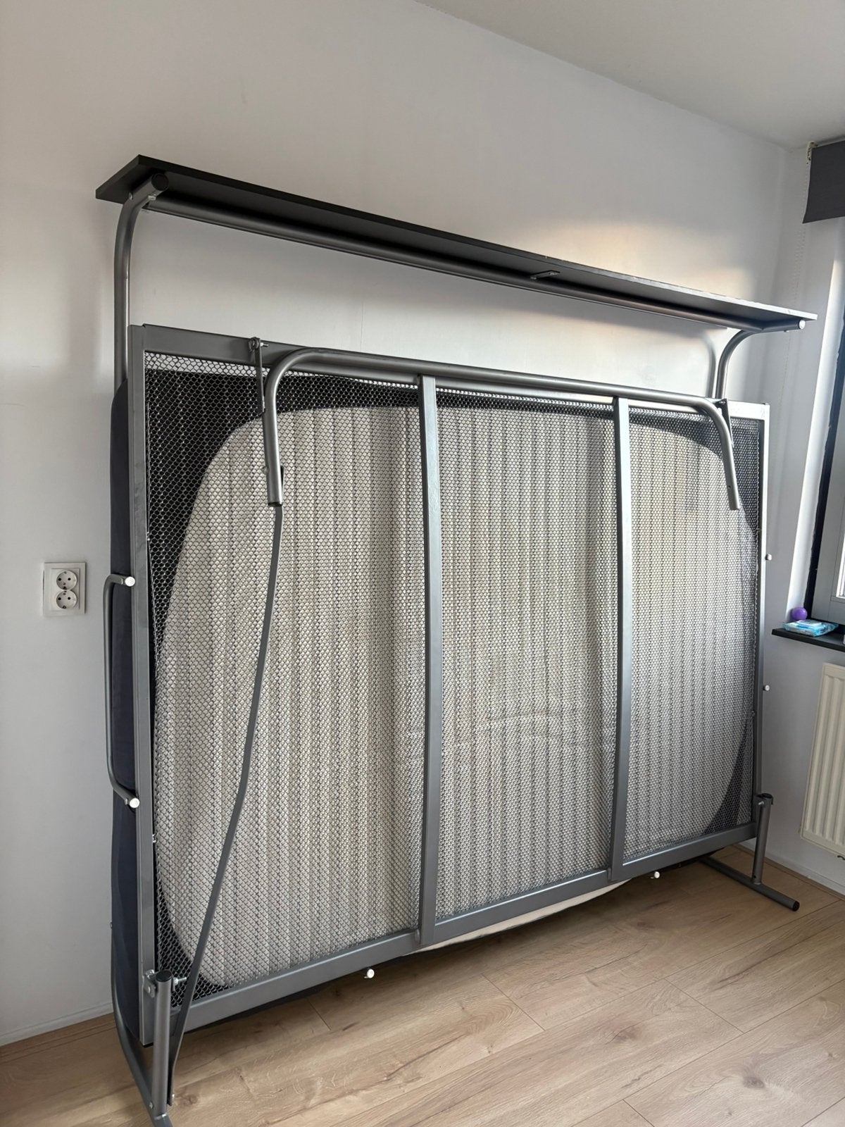Opklapbed zonder matras, Huis en Inrichting, Ophalen, Zwart, Tweepersoons, 190 cm of minder