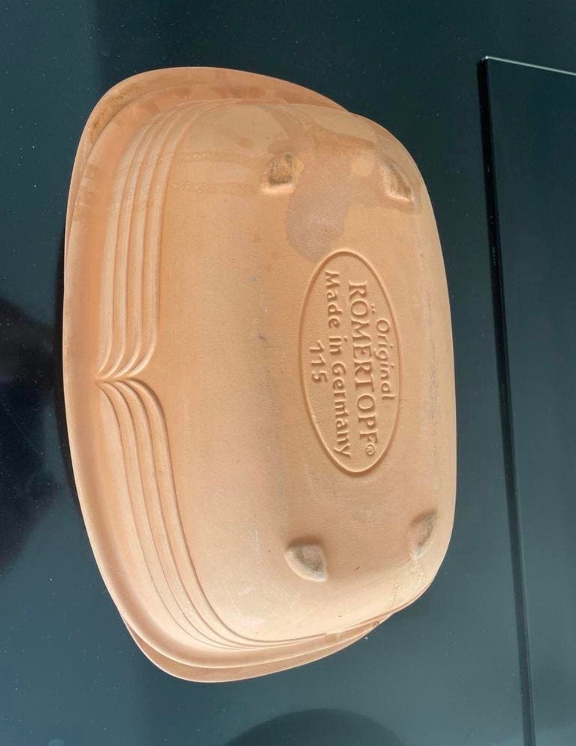 Originele Römertopf 115 - Made in Germany, Gebruikt, Braadpan, Ophalen of Verzenden, Steen/keramiek